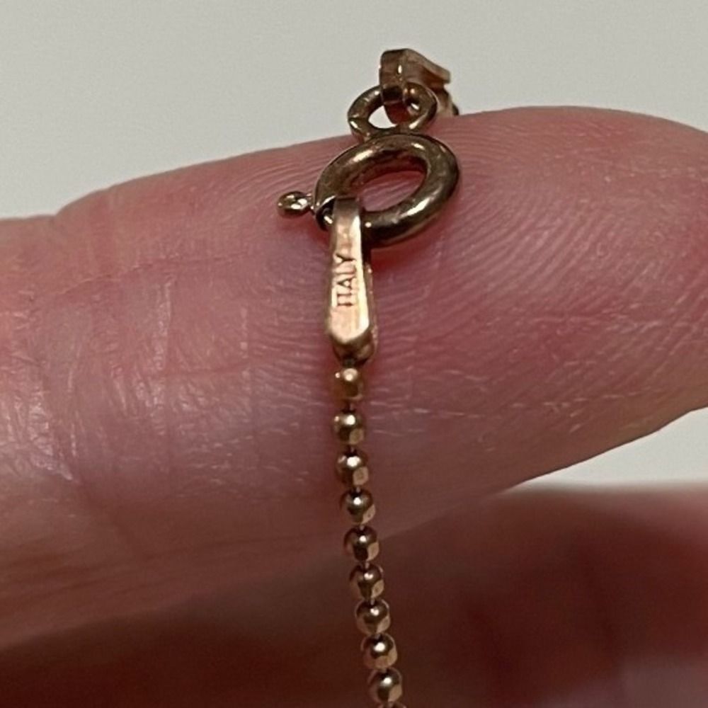 Rose Gold 925 Sterling Silver Bead Ball Chain Necklace italy W/ 17.5" - Picture 8 of 16